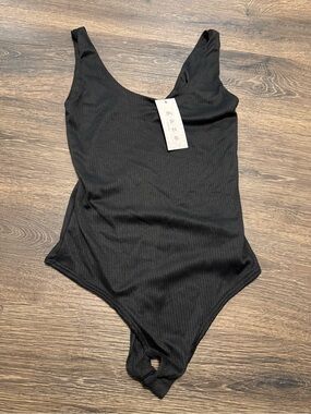 gaze Black Ribbed Kids One-Piece